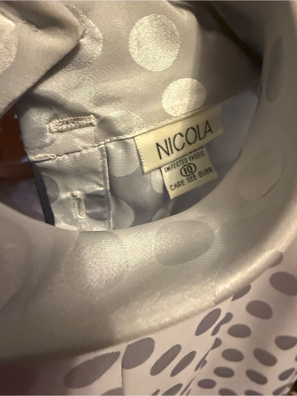 Vintage Nicola Silver Polka Dot Blouse - Picture 3 of 4
